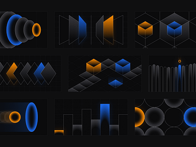 Visual exploration abstract art direction background blue branding clean composition dark design glow graphic design identity illustration logo minimal modern orange pattern ui visual