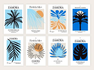 The Hotel Zamora Posters boutique hotel brand brand strategy branding copywriting design drawing graphic design hand drawn hospitality branding hospitality design hotel brand design hotel branding illustration logo logo design logos typography vector vector art