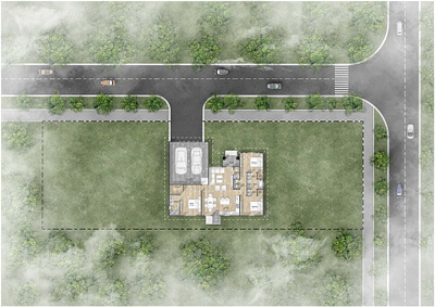 Site plan design_37 2d rendering archiminy architecture illustration landscape real estate site plan analysis visualization