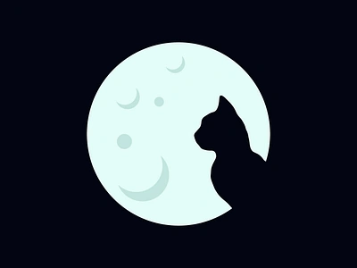 The Moon Hunter cat hunt moon moonlight negative space