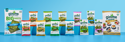 Gimme - Family branding family food identity illustration ingredients natural packaging seaweed snack watercolor