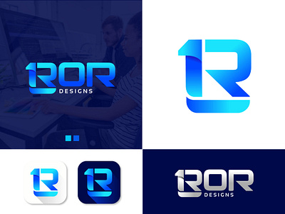 1R App Icon and Logo 1r app icon 1r logo colorful 1r gradient 1r logo simple 1r mark