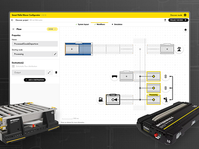 Smart conveyor system configurator app design embedded industry ui ux