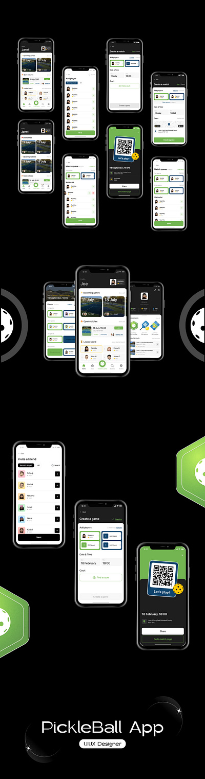 Pickle Ball App appdesign gameui gaming trand ui uidesign uxdesign