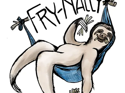 Fry-Nally Sloth Illustration
