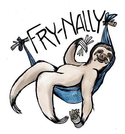 Fry-Nally Sloth Illustration