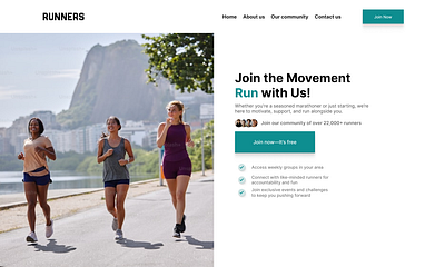 Runners - Website design for a community of runners community ui uiux uiuxdesigner ux webdesign websitedesign