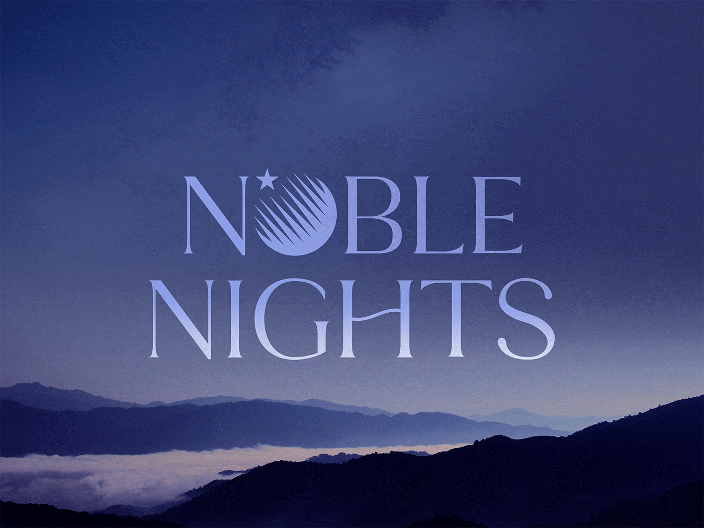 Noble Nights Wordmark 2d 2d design brand branding design graphic design hospitality luxury travel