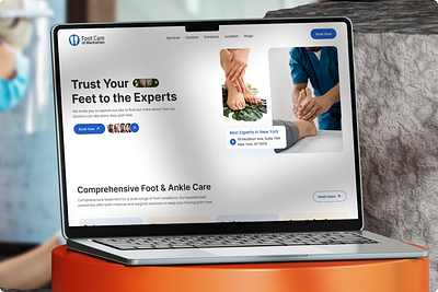 Foot Care - Case Study - Redesign Website case study figma healthcare website landing page ui ui design uiux website design