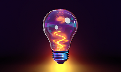 Lightbulb icon 3d 3d art 3d model blender branding cycles design graphic design icon idea illustration lightbulb logo product product design product render render ui ux vector