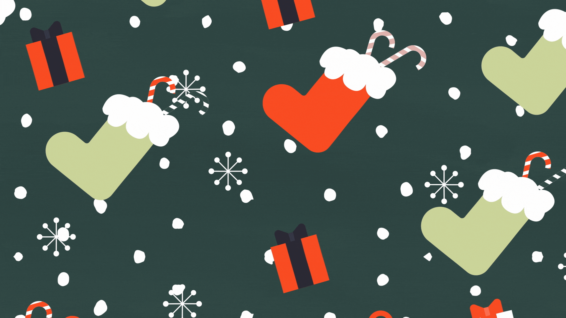 Zat You - Wrapping Paper animation candy cane christmas festive gift green holidays louis armstrong mograph motion graphics music music video scissors season snow snowflake stockings transition visualizer wrapping paper