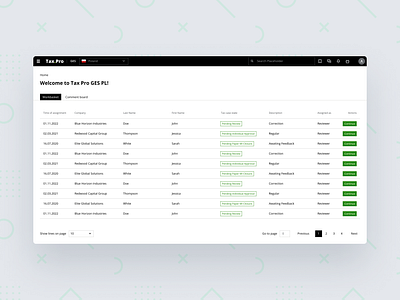 Tax.Pro tax application admin dashboarddesign design minimal tax ui ux web