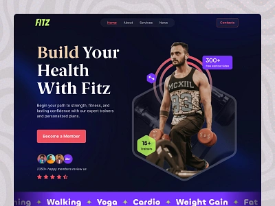 Fitness Website Landing Page Design branding coach website design design fitness app design fitness landing page fitness website design free free landing page graphic design gym landing page design gym website health website landing page mdjahidhasan uiux desing we web design webflow design agency website design