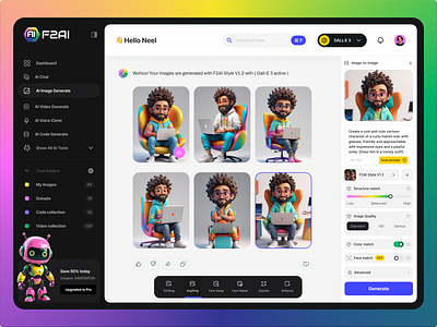 AI Image Generator Dashboard View 2024 3d admin ui ai ai app interface ai dashboard ai image generator ai imagge dashboard design dashboard ui modern ui modern web ui neel litoriya prakhar neel sharma saloneel saloni ui ux web design web ui