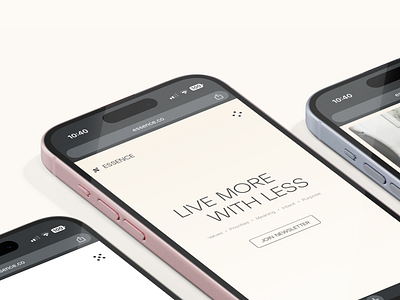 Essence- Mobile Design custom websites light theme subscription agency ui design ux design web design web development