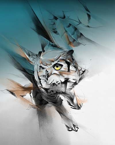 Wild Owl digitalillustration drawing illustration owl pencil