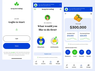 Investing Mobile App Design application design finance app design fintech app graphic design illustration investing investing app investment app design mobile app mobile apps mockup modern finance ui money magement app portfolio management app stock trading app ui uiux for investment app ux wealth management design