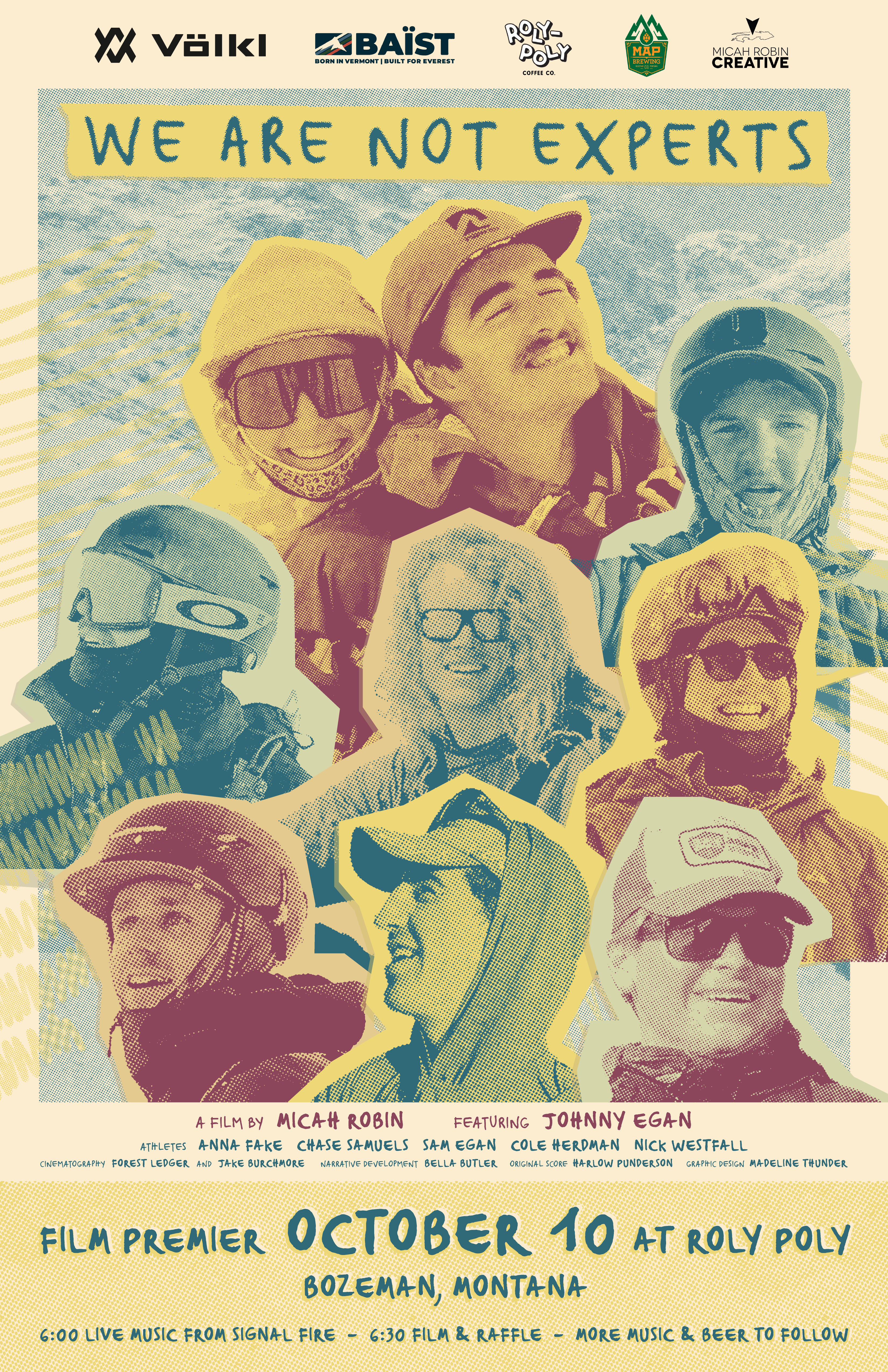 We Are Not Experts poster ski film title design