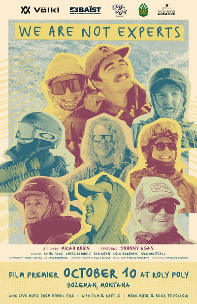 We Are Not Experts poster ski film title design