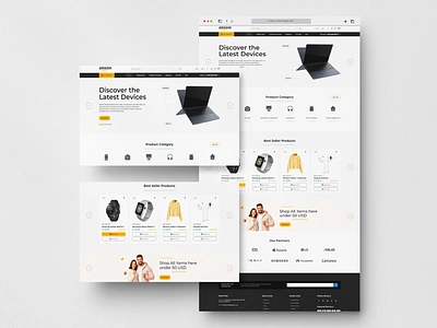 AMAZON WEB UI adobe xd amazon branding business corporate creative design e commerce website figma graphic landing page modern professional ui ui design ux ux design web design web ui website