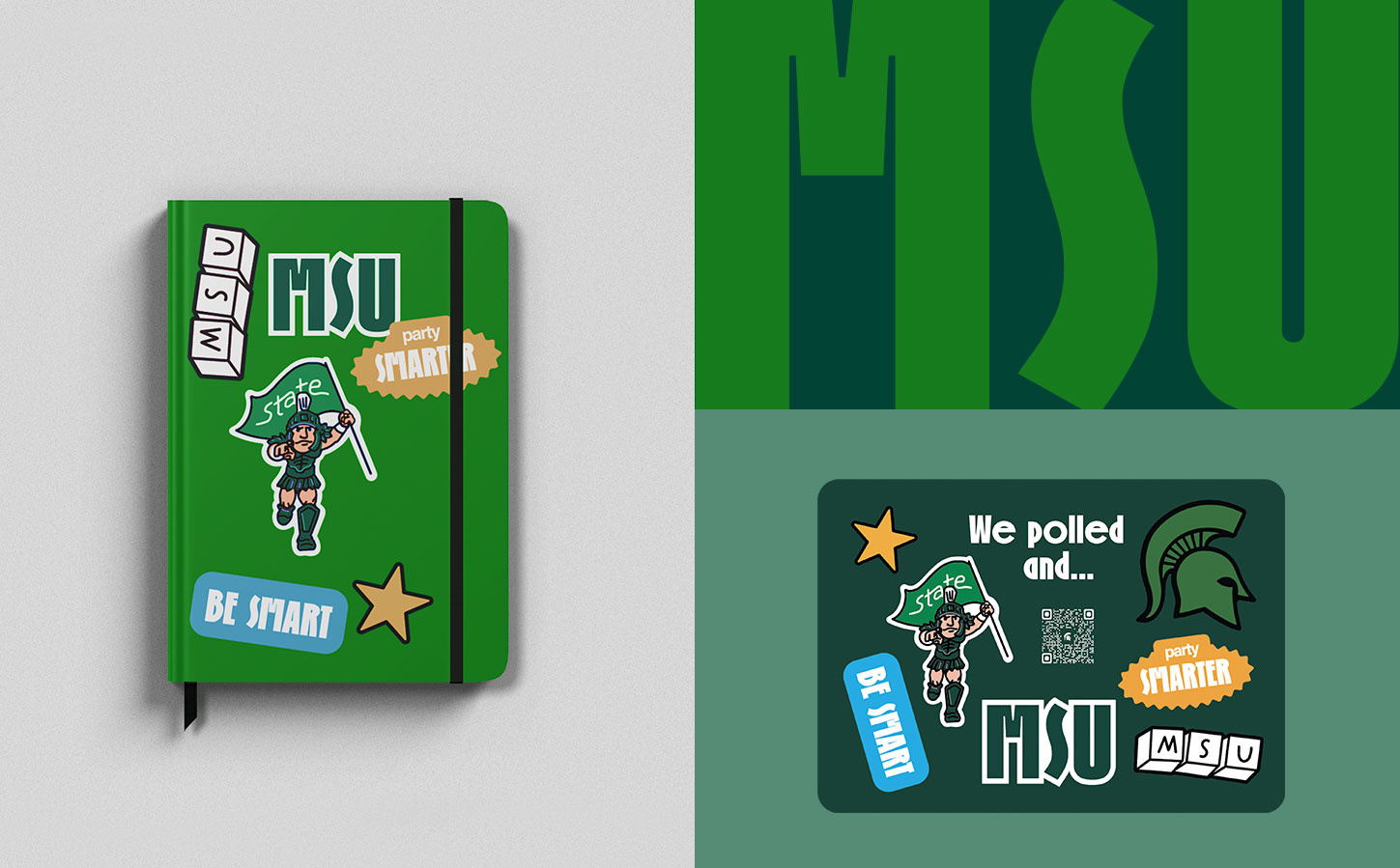 Michigan State Campaign branding campaign college design drinking editorial illustration layout michigan stickers