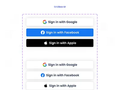 Social Login Button Components buttons components design system login buttons social login ui ui buttons ux