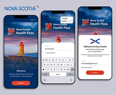 Nova Scotia Digital Health Pass 3d animation app art branding design graphic design icon illustration illustrator logo minimal mobile motion graphics typography ui ux vector web website