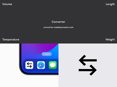 Converter Web Application Design app icon apple arrow arrows brand branding convert design dock graphic design icon design iphone logo logo design phone promo ui web app