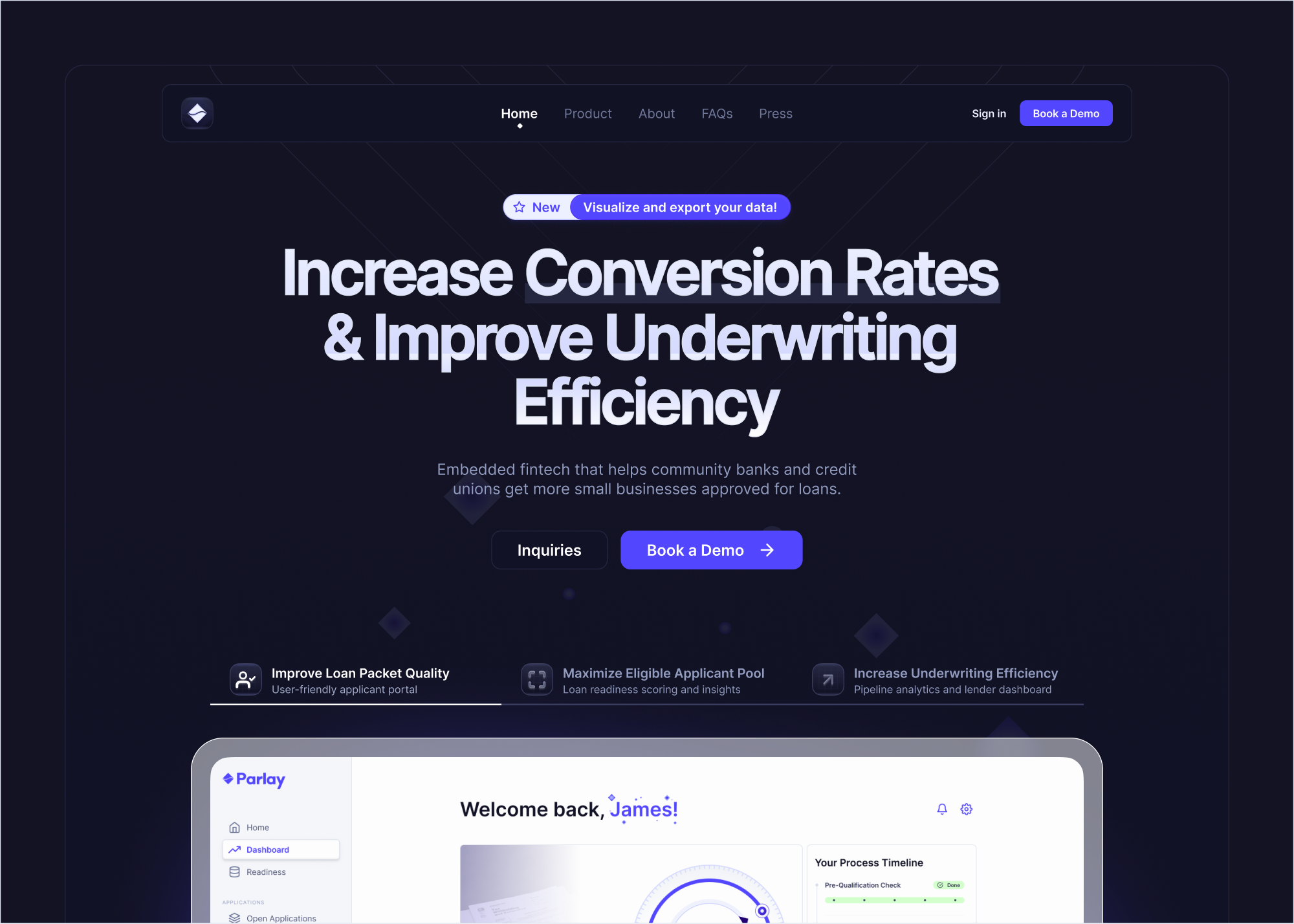 Parlay - Finance App & Website dashboard design figma finance fintech frontend illustration ui uiux website