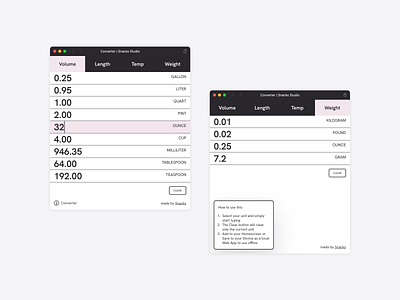 Converter on macOS brand branding compare convert converter css css design exchange form forms math metric pwa snacks type typography ui ux web app website