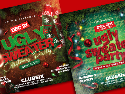 Ugly Sweater Flyer Bundle photoshop