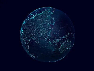 Holographic Earth with dynamic lines 3d earth spline spline3d splinetool