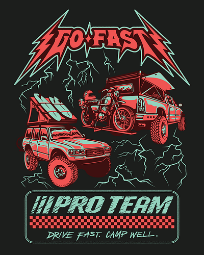 Go Fast Campers illustration vector