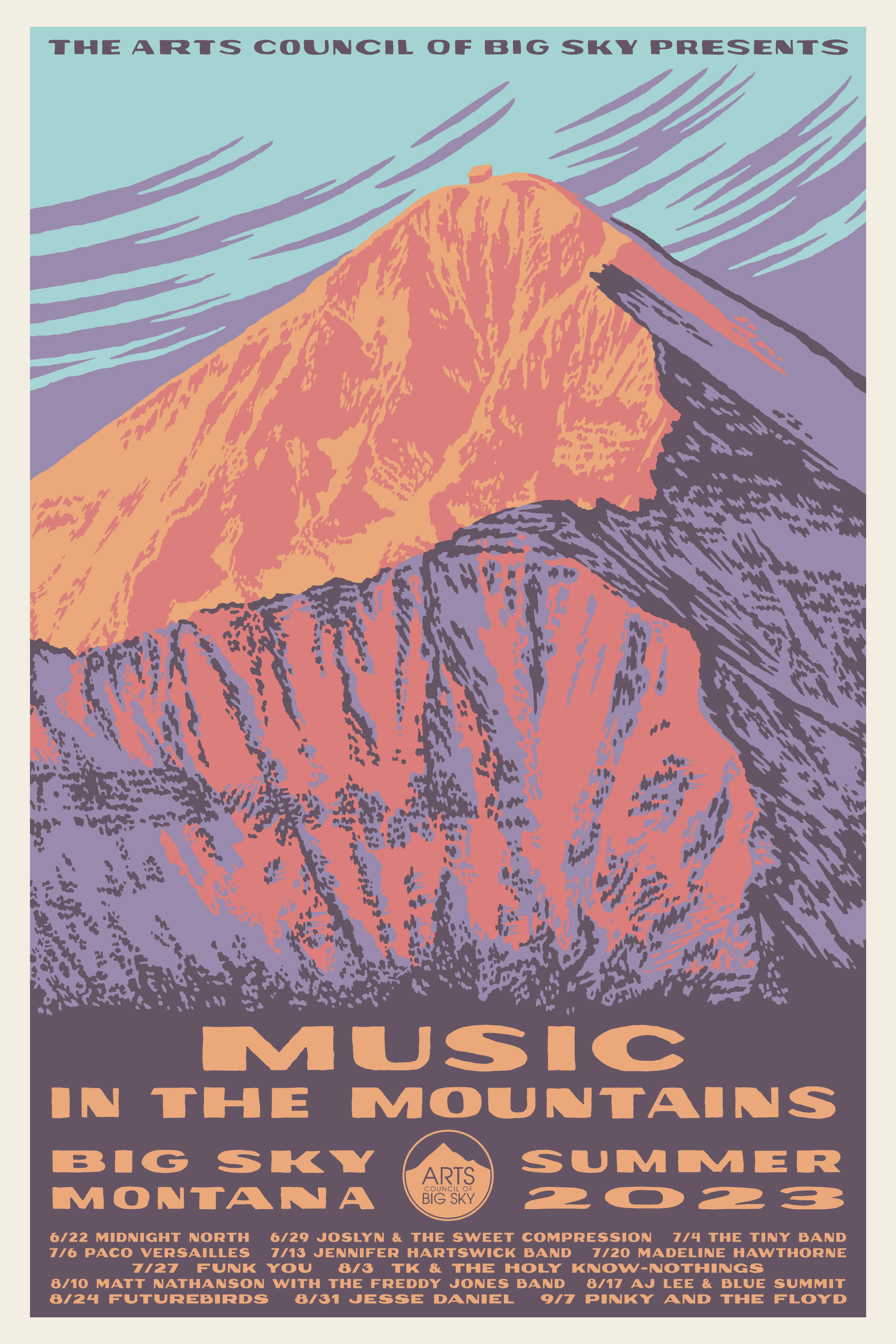 Music in the Mountains big sky illustration montana poster poster design screenprint