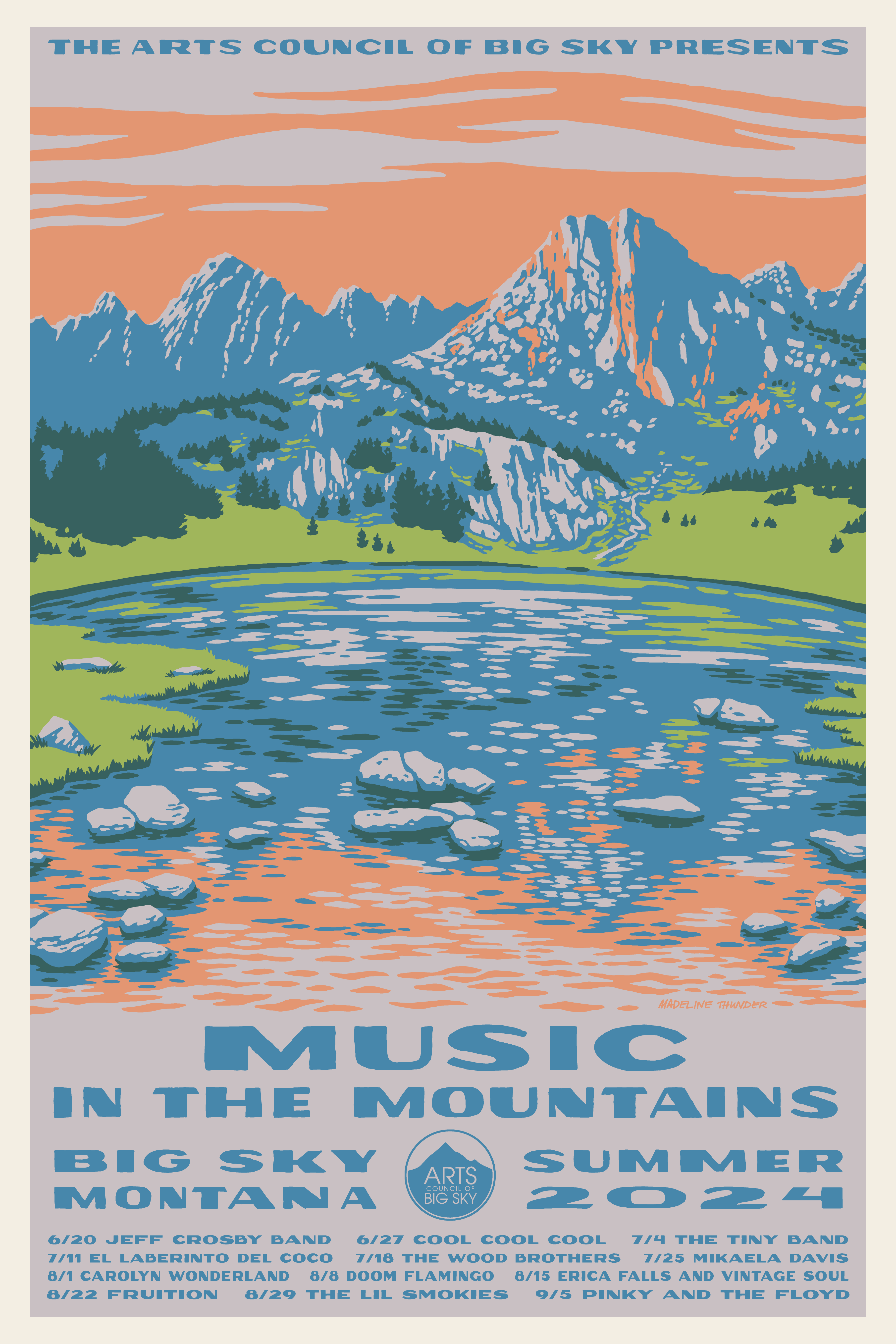 Music in the Mountains big sky illustration montana poster poster design screenprint