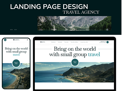 Landing page for travel agency branding design graphic design typography ui ux web