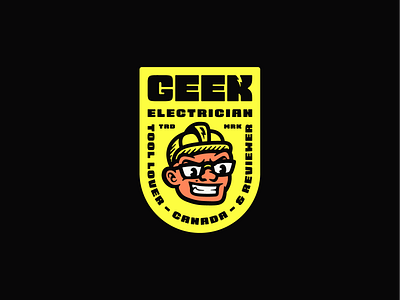 Geek Electrician Logo Design branding electric electrician geek graphic design illustration logo logo design mascot logo nerd visual identity