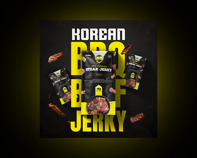 Korean BBQ Beef Jerky Social Motion Design ad animation beef branding design food graphic design motion graphics product promotion social media template