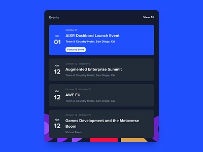 Event UI ar design saas ui ux vr webapp