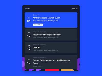 Event UI ai design fintech ios app saas ui uiux ux