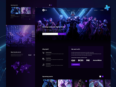 NFT Gaming Marketplace. UX/UI design clean design creative design dark mode digital games gaming gaming website modern design neon nft play purple ui ux website design