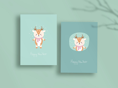 New year's postcard with a deer card christmas deer gift giftcard greetings happynewyear merrychristmas new year postcard poster winter xmas новыйгод олень рождество