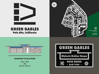 Green Gables/Edgewood Eichler Homes communities - custom artwork adobe illustrator architecture eichler house drawing illustration logo logo design map design mid century modern minimalism minimalist signage design vector vector art vector illustration