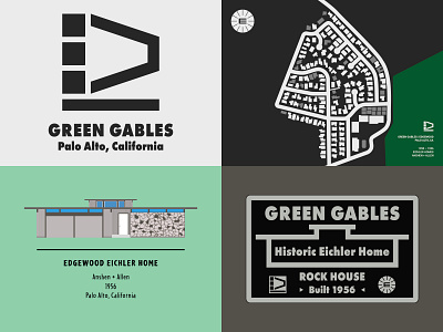 Green Gables/Edgewood Eichler Homes communities - custom artwork adobe illustrator architecture eichler house drawing illustration logo logo design map design mid century modern minimalism minimalist signage design vector vector art vector illustration