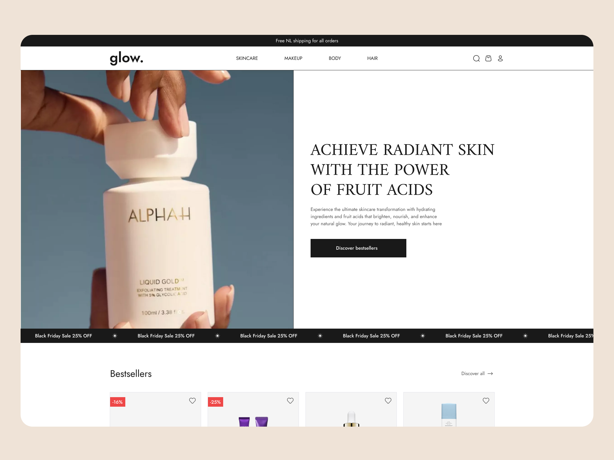 Cosmetics Shop E-commerce Website ecommerce figma ui ux website