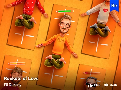 Rockets of Love at Behance character illustration