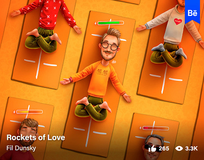 Rockets of Love at Behance character illustration