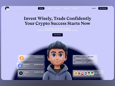 Trading Platform Landing Page binance crypto cryptocurrency defi exchange finance fintech forex invest landing landing page landing page design money nft trading wallet web web design web3 website