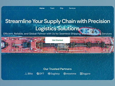 Logistics Landing Page carry container courier delivery freight interface landing landing page landing page design logistics logistics website package port shipment startup transport transporting truck ui ux web