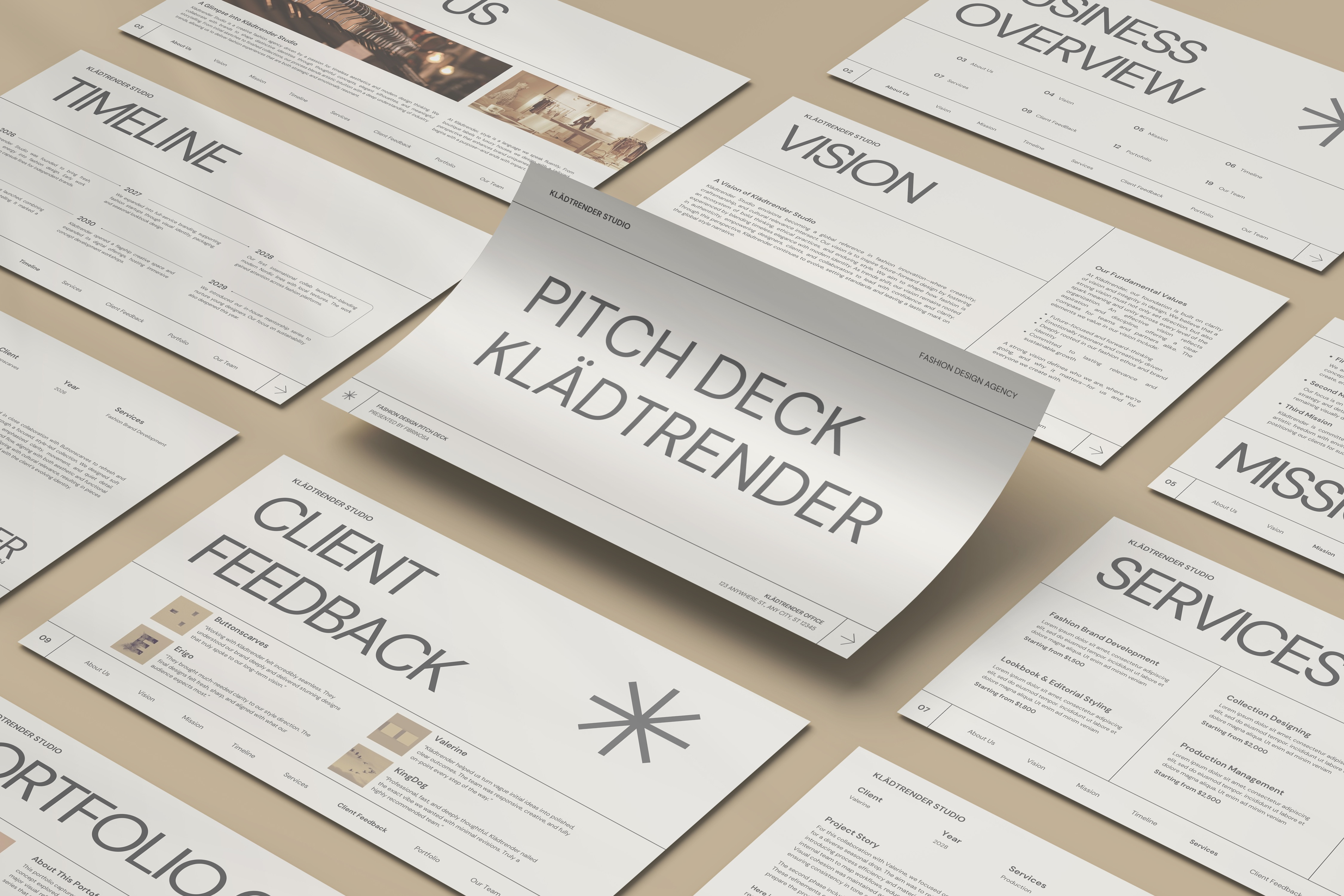 Example of Pitch Deck KLÄDTRENDER — Redefining Nordic Presentation